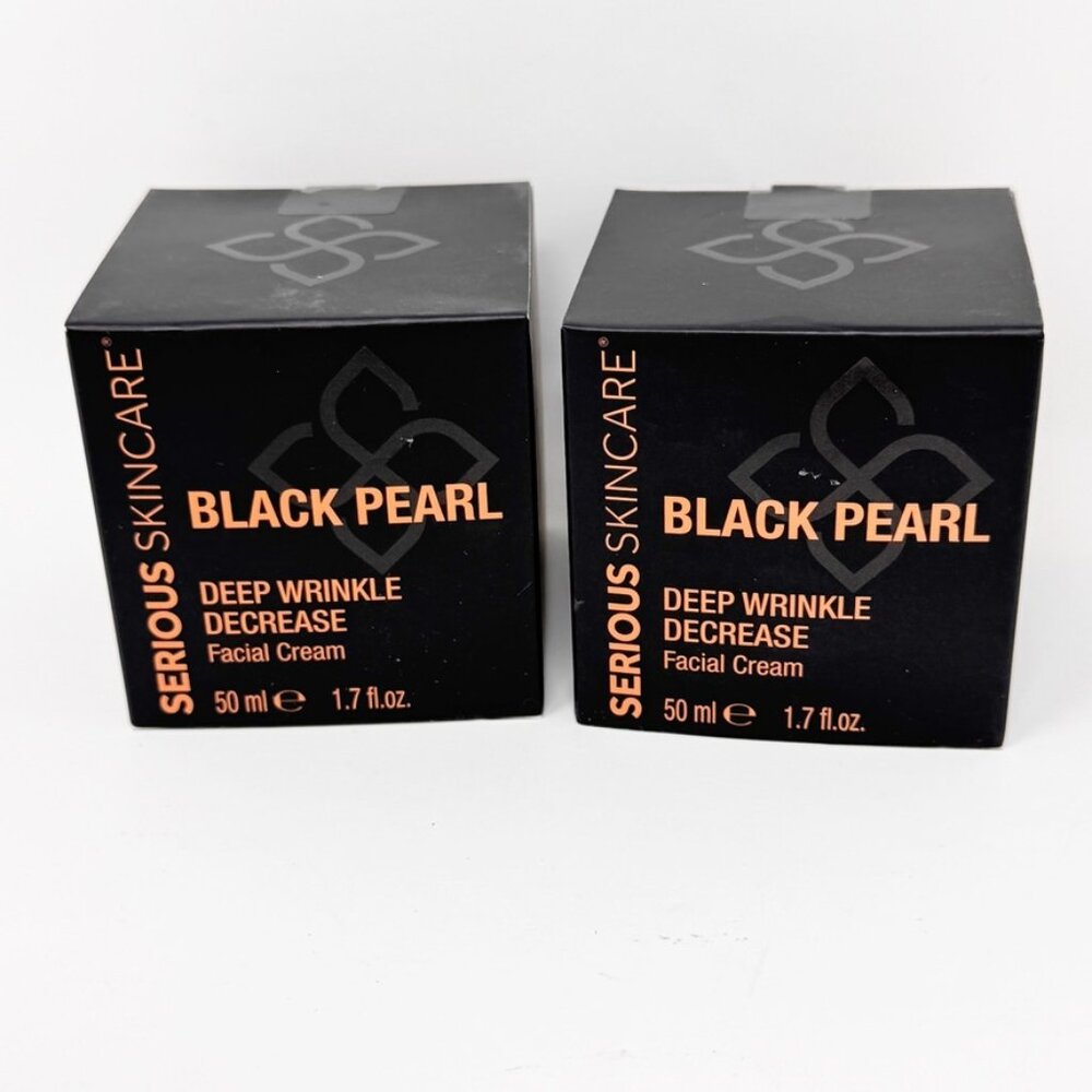 2 Serious Skincare Black Pearl Deep Wrinkle Decrease Facial Cream 1.7 oz NEW